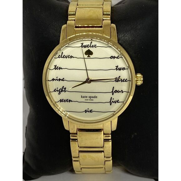 Kate Spade KSW1060 Women's Gold Stainless Steel Analog Cream Dial Watch JK827 - Picture 2 of 12